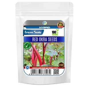 Erwon Hybrids Red Okra Seeds of healthy plants From sansar green
