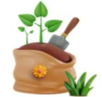 Bag of premium organic potting soil for indoor and outdoor plants